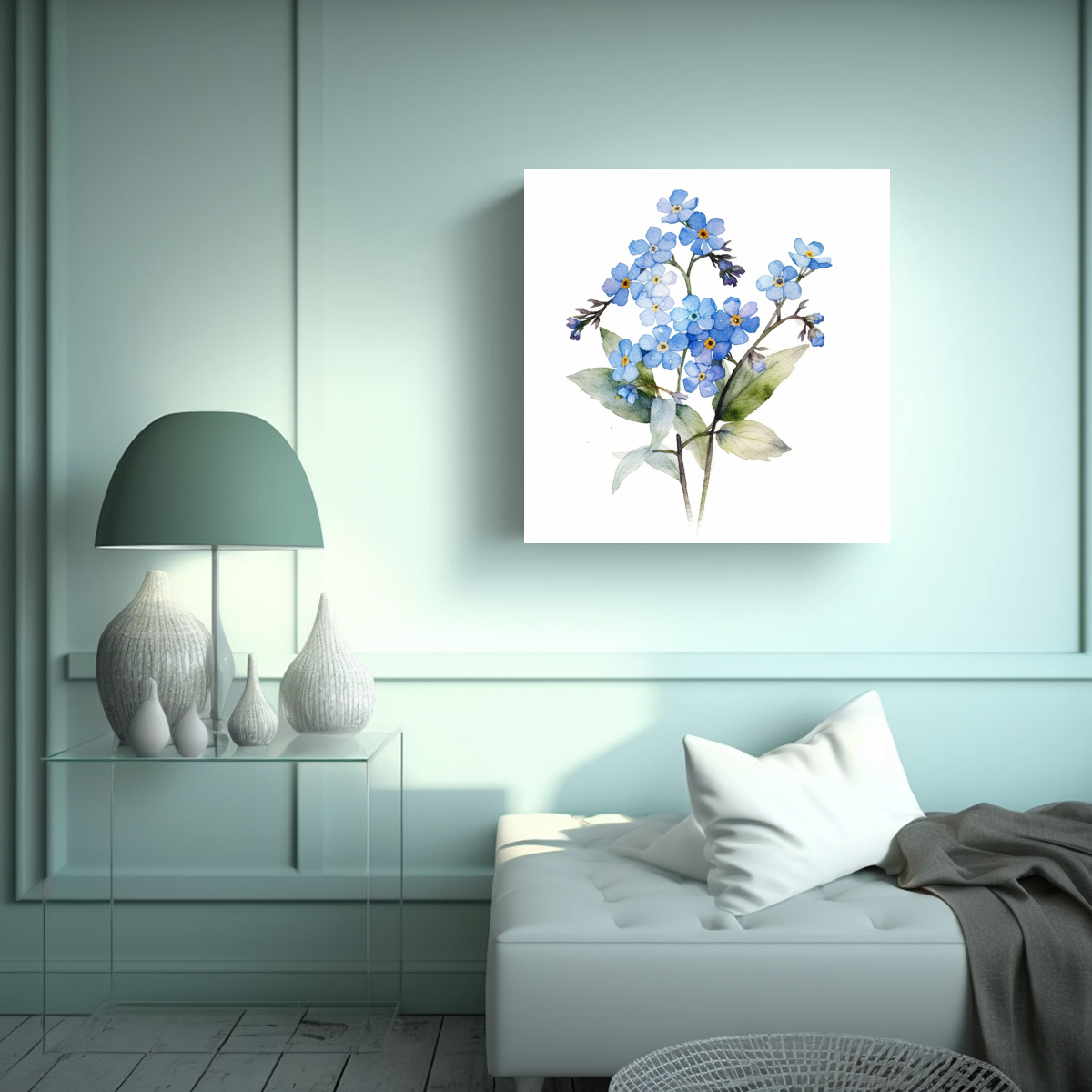 CUADRO DECORATIVO WATERCOLOR: NATURALEZA VIVA Y 70X70 CM - 2