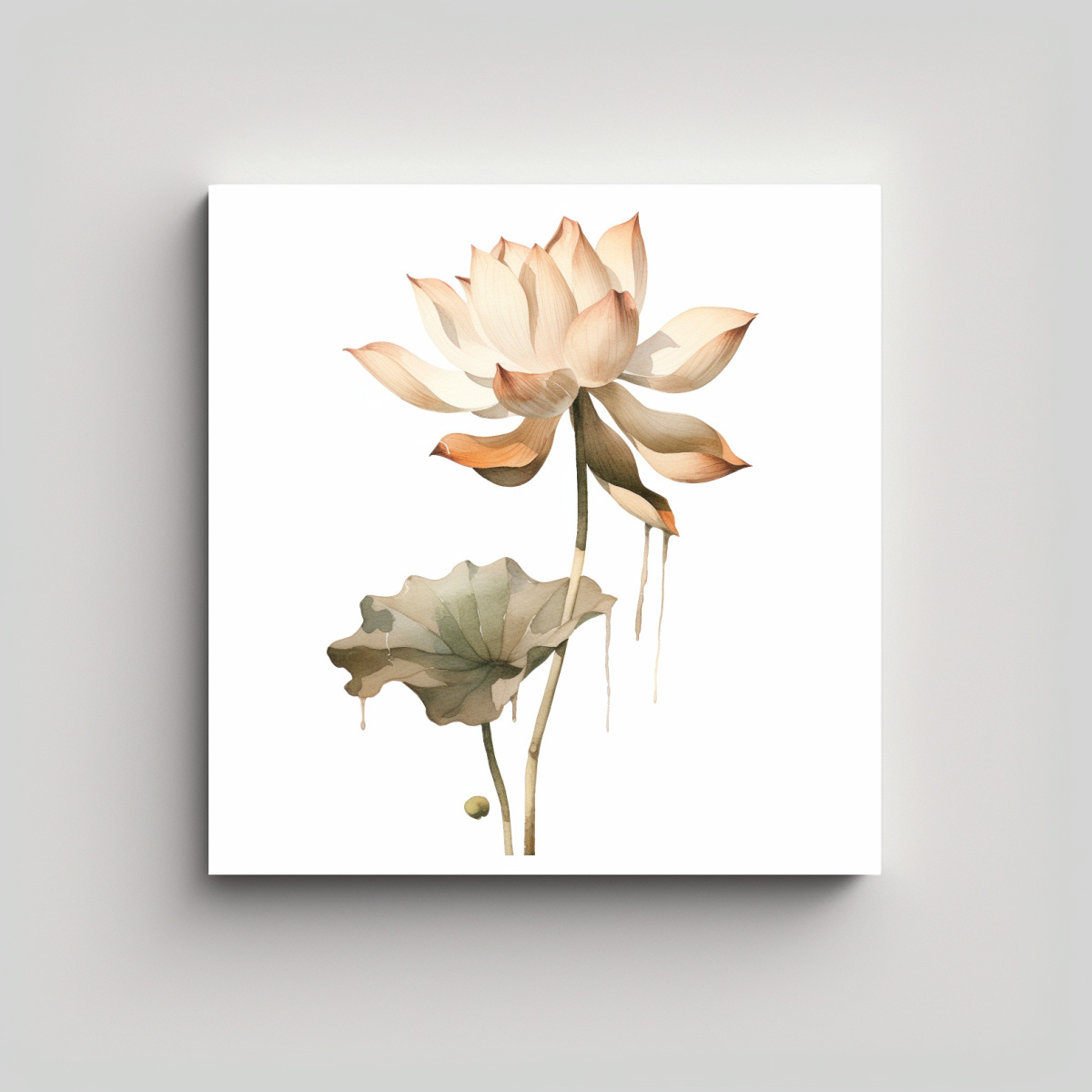 CUADRO DECORATIVO CANVA: SINGLE LOTUS EN 100X100 CM - 1