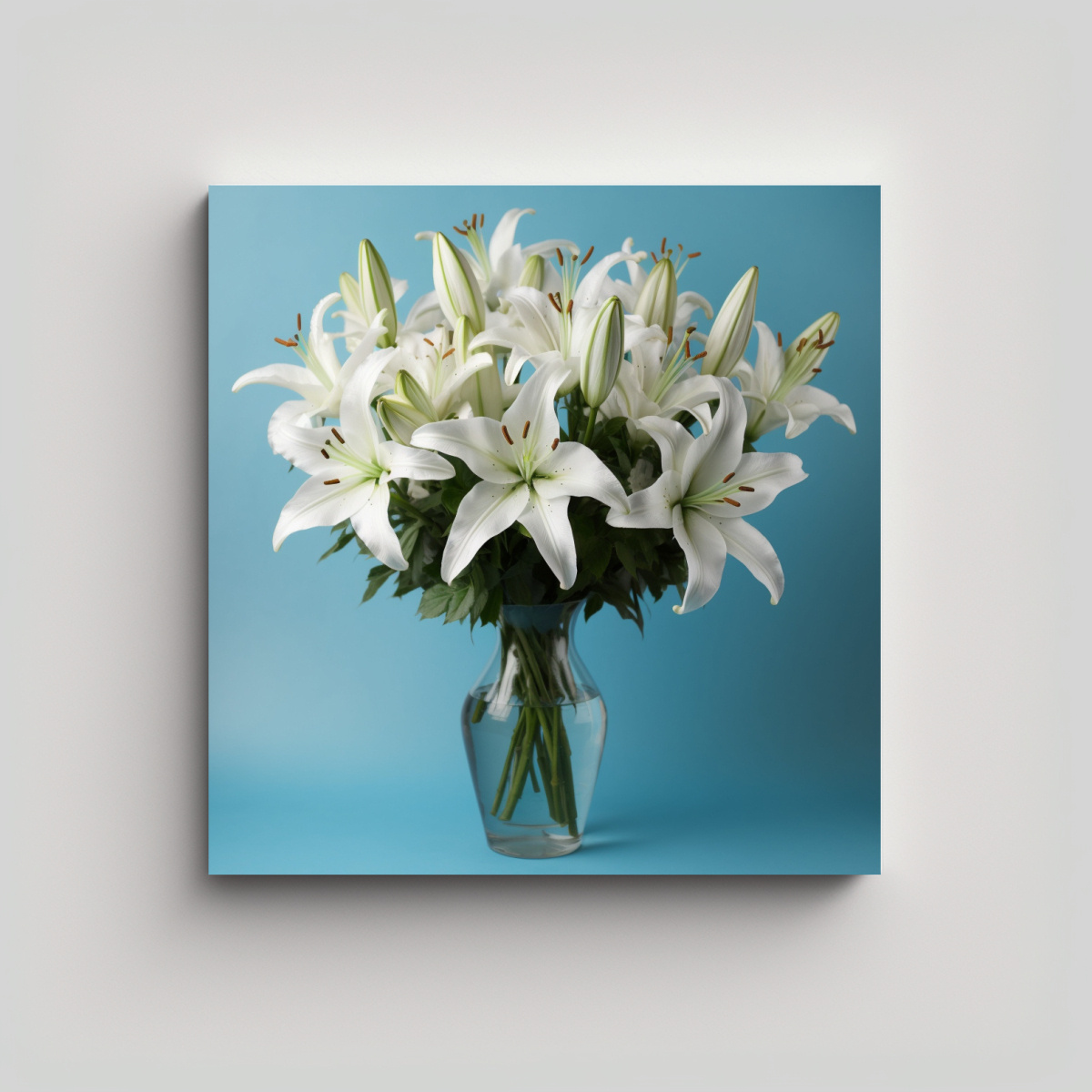 CUADRO DE ARTE DECORATIVO DE BAÑO CON BOUQUET DE 20X20 CM - 1
