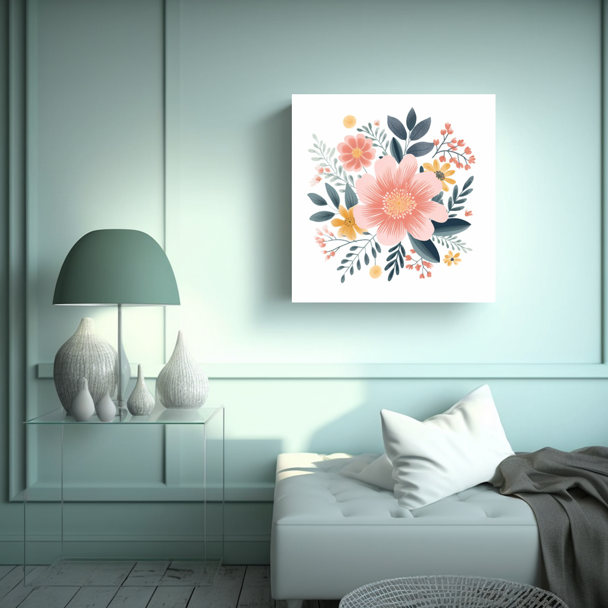 CLÍPART DE FLORES PASTEL VECTORIZADO EN CANVA 30X30 CM - 2