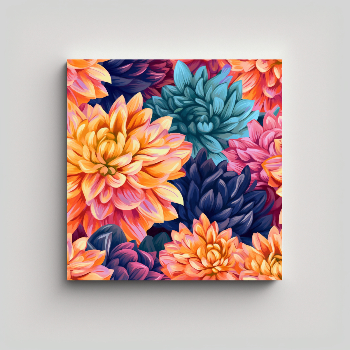 CUADRO CREATIVO DE ARMONÍA EN CAMPOS DE DAHLIA 90X90 CM - 1