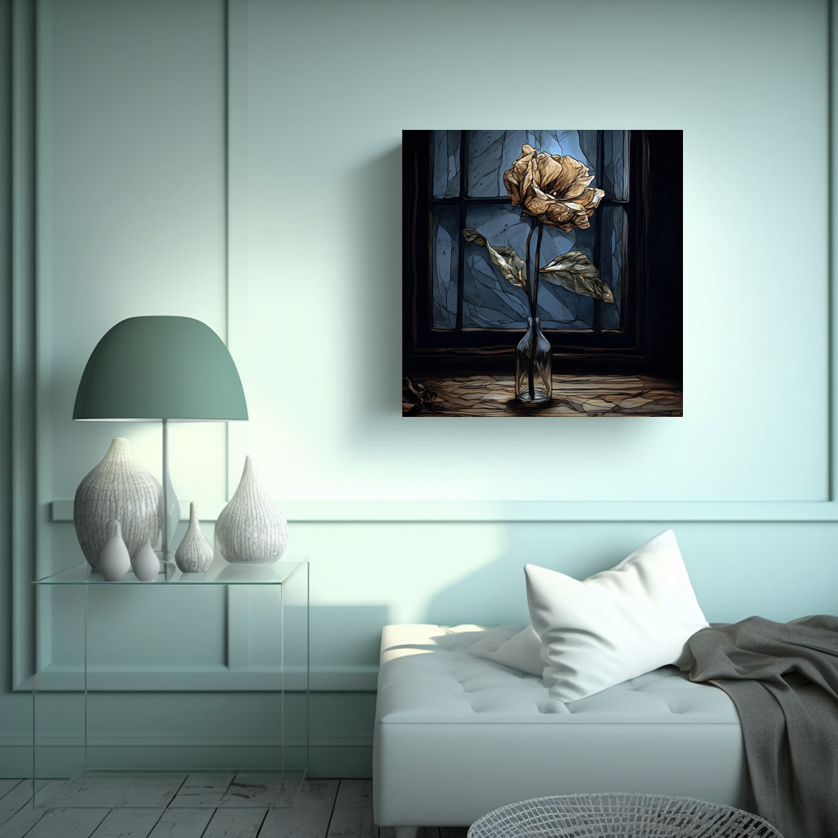CUADRO DECORATIVO VALTER: FLOR MARCHITA Y DESOLADA 30X30 CM - 2