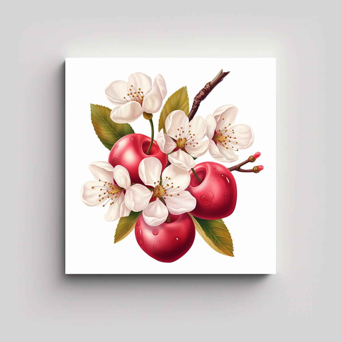 FOTOGRAFÍA DE ARTE INNOVADOR DE FLOR DE CEREZO Y 90X90 CM - 1