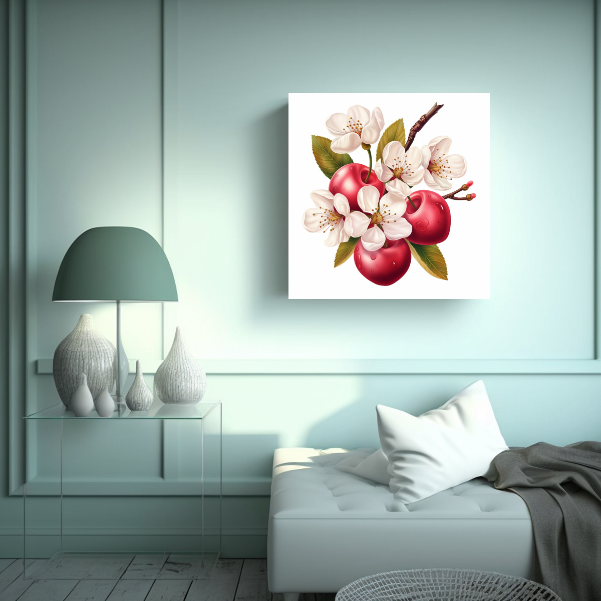 FOTOGRAFÍA DE ARTE INNOVADOR DE FLOR DE CEREZO Y 90X90 CM - 2