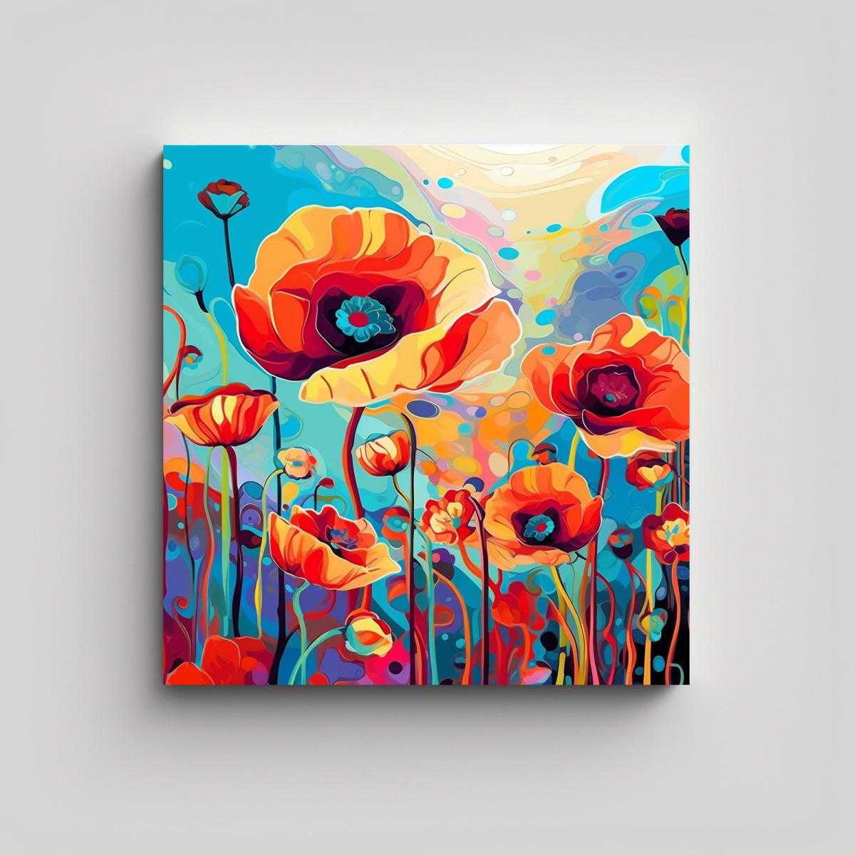 CUADRO MODERNO DE DORMITORIO AL ESTILO PETER MAX 40X40 CM - 1