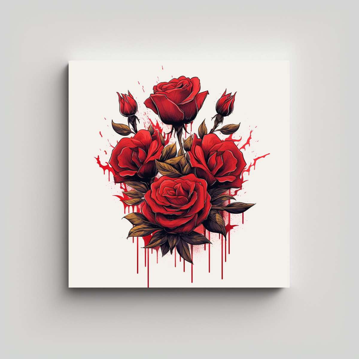ESTÉTICO DISEÑO DE ROSAS ROJAS EN TELA EN 90X90 CM - 1