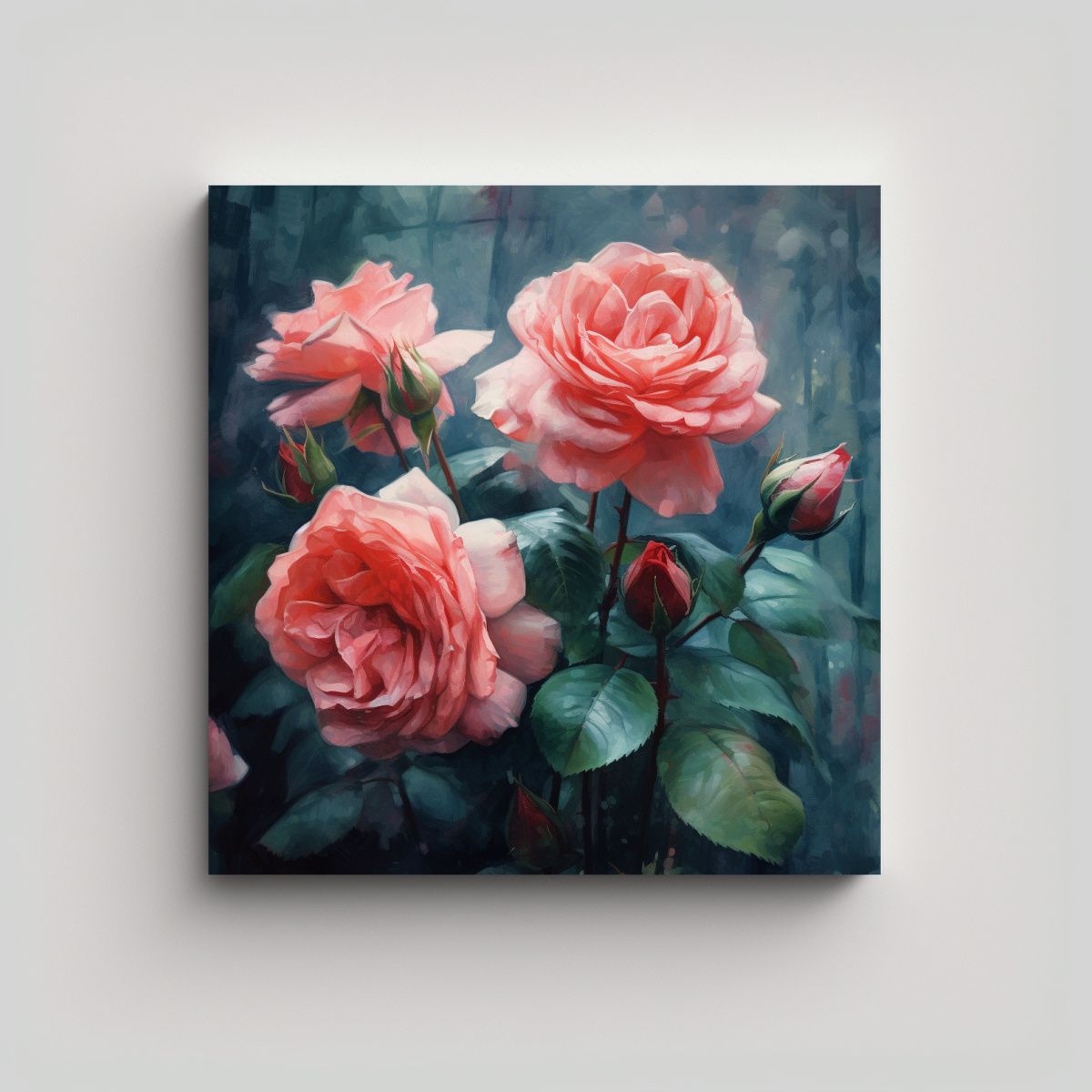 LIENZO DE ROSAS EN MOVIMIENTO: DECORACIÓN FULL 50X50 CM - 1