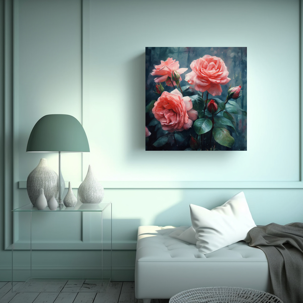 LIENZO DE ROSAS EN MOVIMIENTO: DECORACIÓN FULL 50X50 CM - 2