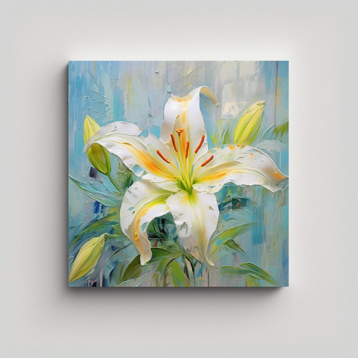 FOTOGRAFÍA DE LIRIO COLORIDO CON PIGMENTO 70X70 CM - 1