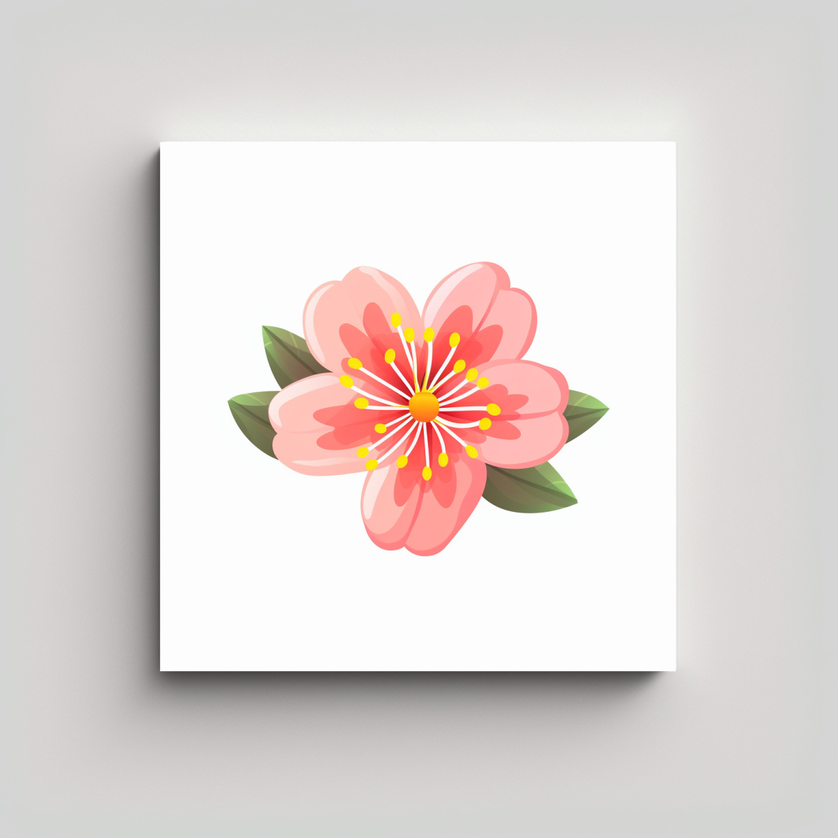 ILUSTRACIÓN VECTORIAL FLAT DE FLOR EN CANVA 100X100 CM - 1