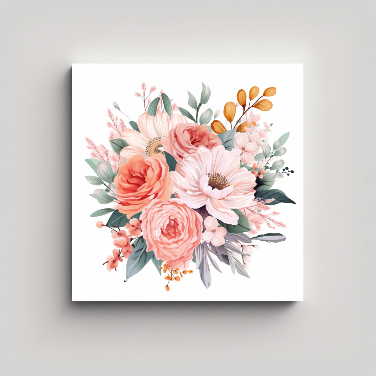 CANVA DE FLORES PASTEL VECTORIALES: CLIPART 20X20 CM - 1
