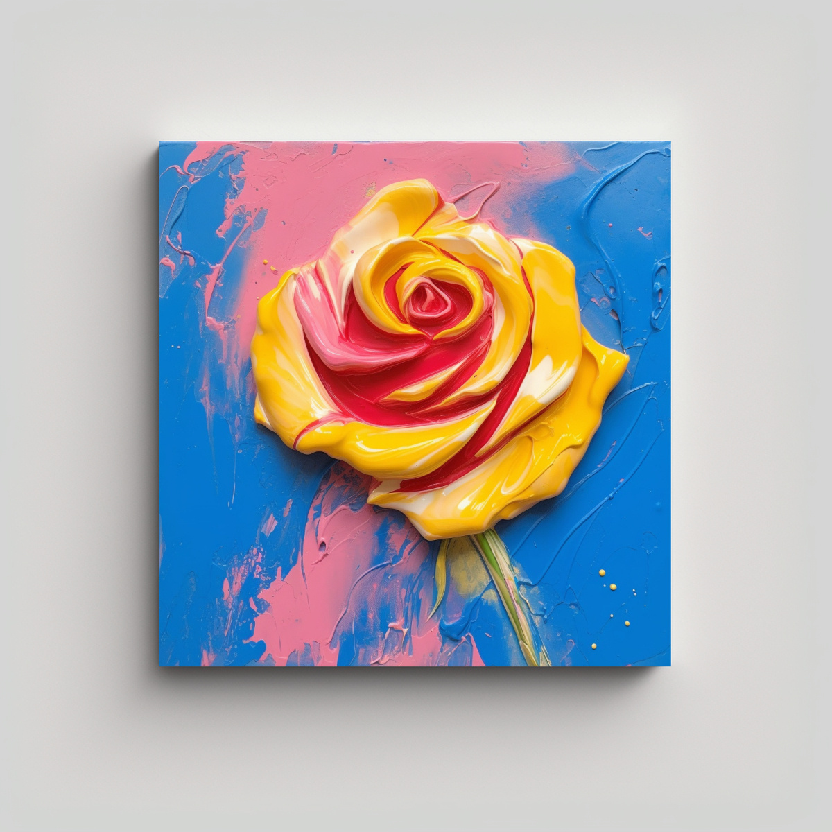 ADORNO DE ARTE MODERNO: ROSA AZUL-ROSA CON TOQUE 80X80 CM - 1