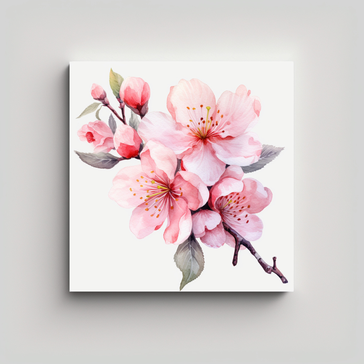 PINTURA DECORATIVA CANVA TEMÁTICA SAKURA 90X90 CM - 1