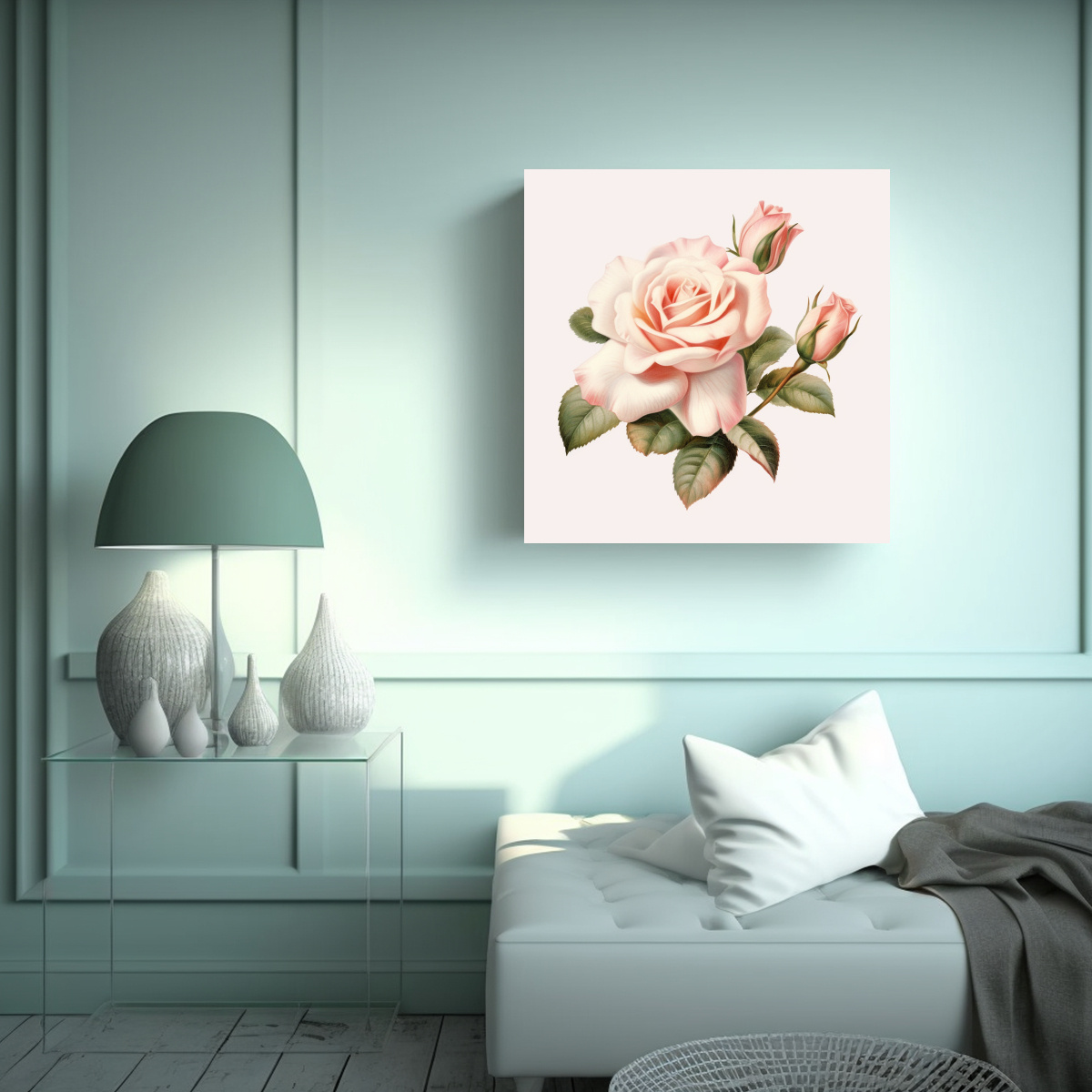 CUADROS DECORATIVOS DE ROSA MOYESII: ARTE 30X30 CM - 2