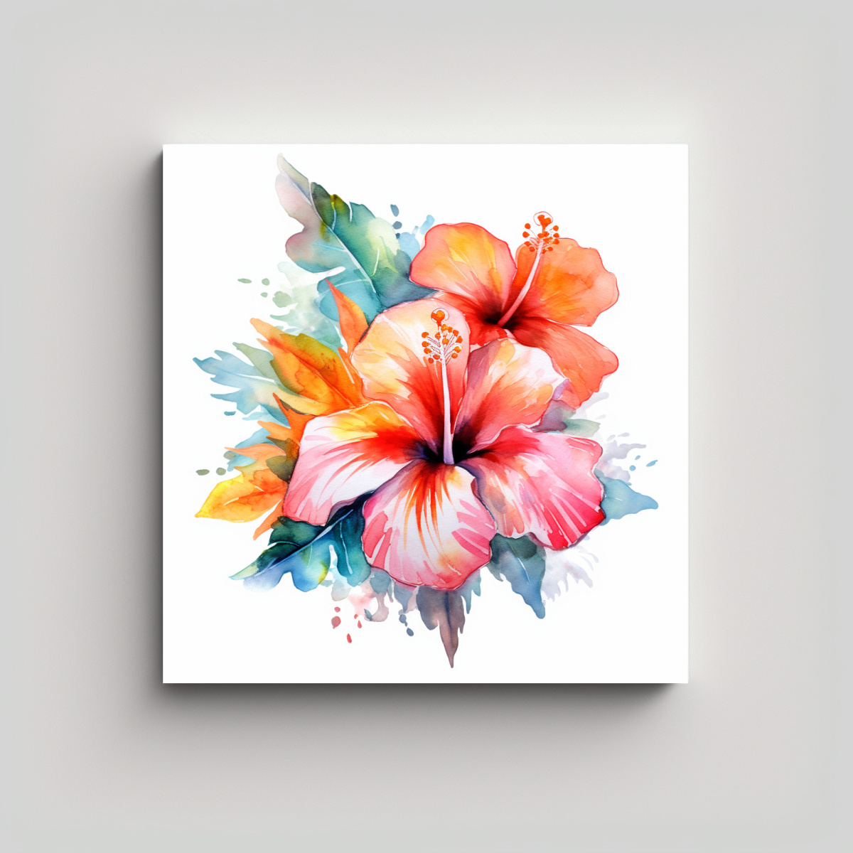 CUADROS DECORATIVOS DE FLORES TROPICALES Y 70X70 CM - 1