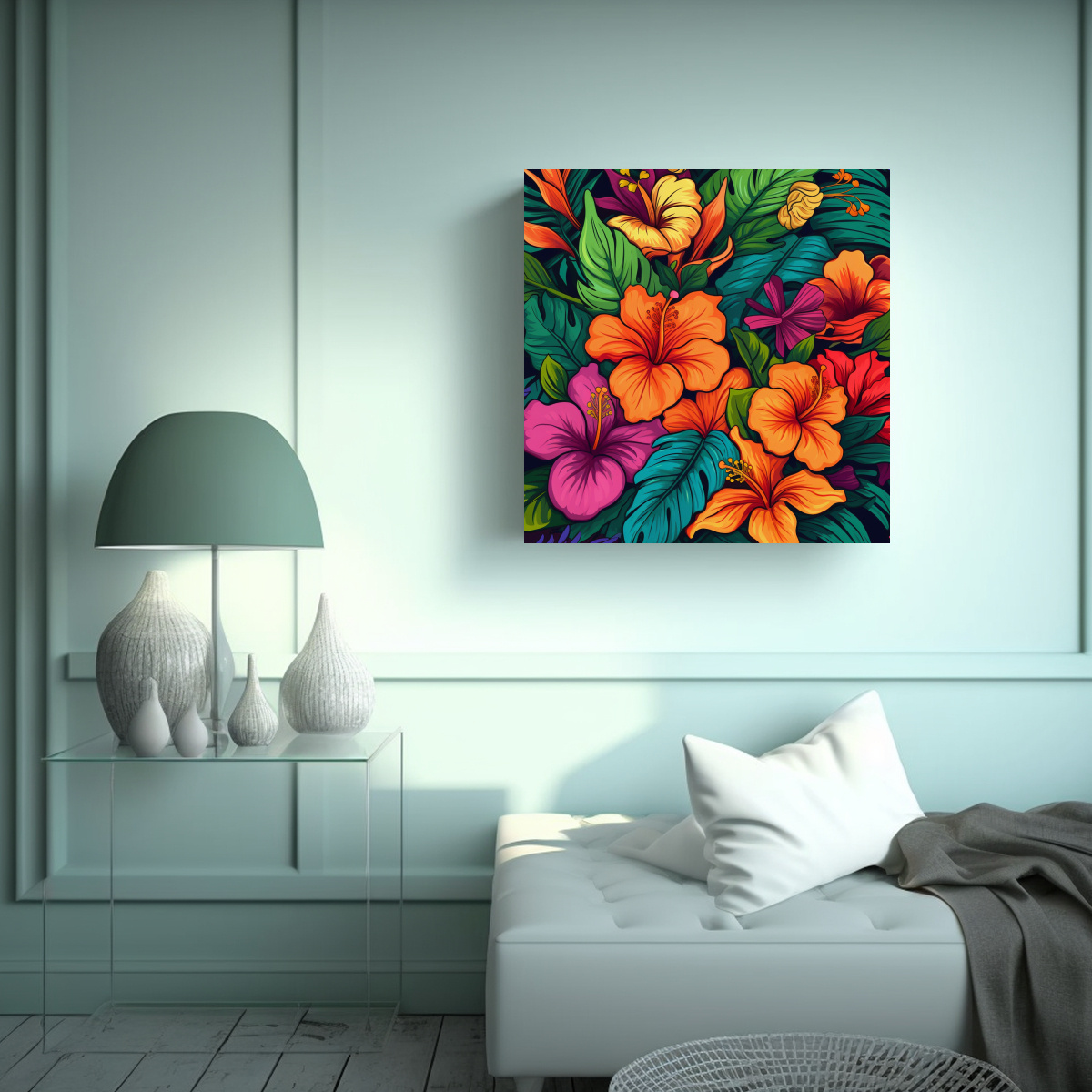 CUADROS VANGUARDIA TROPICAL: COMPOSICIÓN DE 80X80 CM - 2