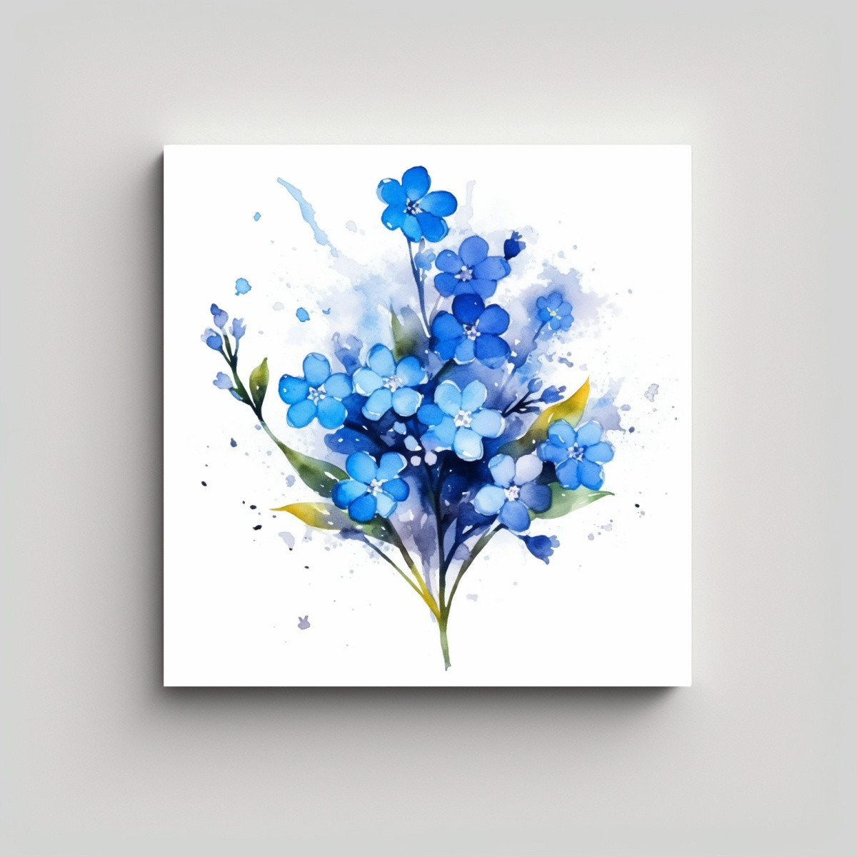 PATRÓN SIMÉTRICO Y SPLASH DE FLOR FORGET-ME-NOT 30X30 CM - 1