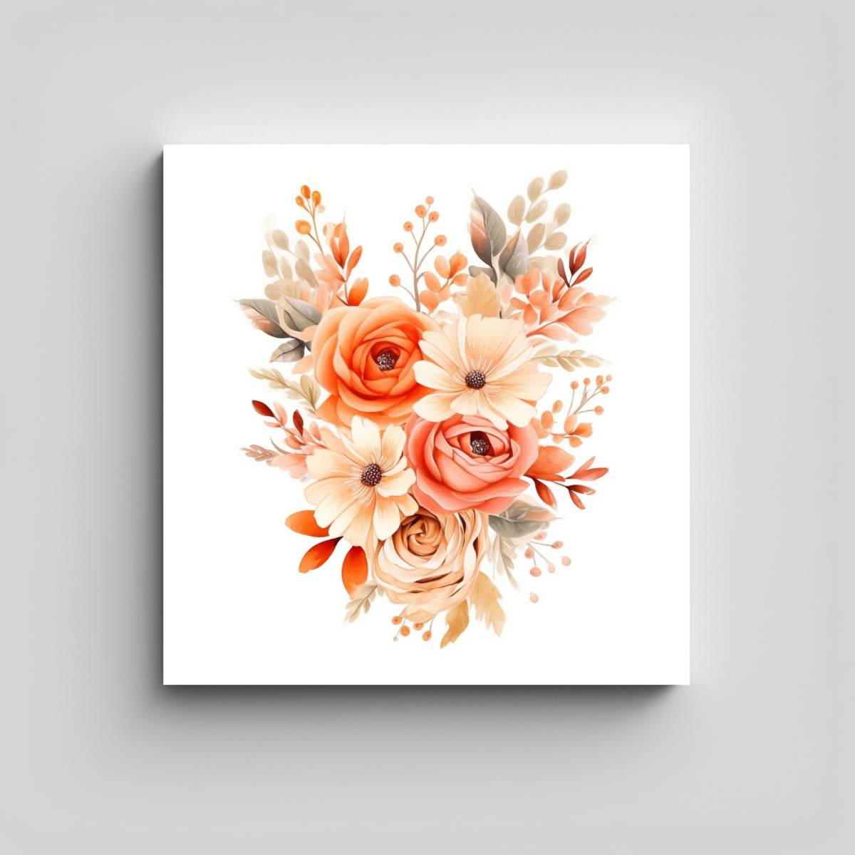DISEÑO DE CUADROS DE ARTE ABSTRACTO Y FLORES DE 70X70 CM - 1