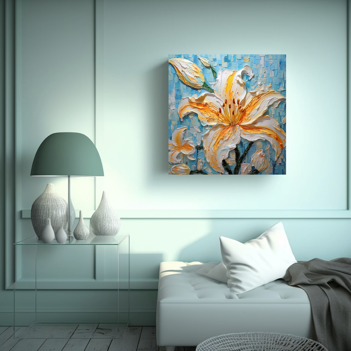 ILUSTRACIÓN ADORABLE DE LIRIO COLORIDO CON 100X100 CM - 2