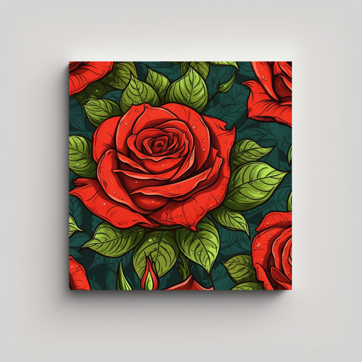 EXPRESIÓN DE PODER: PATRÓN DETALLADO DE ROSA 70X70 CM - 1