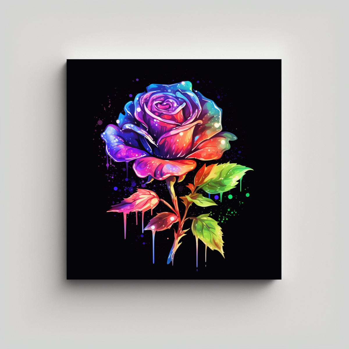 ARTE ABSTRACTO 0569: ROSA FLUORESCENTE ESTILO 70X70 CM - 1