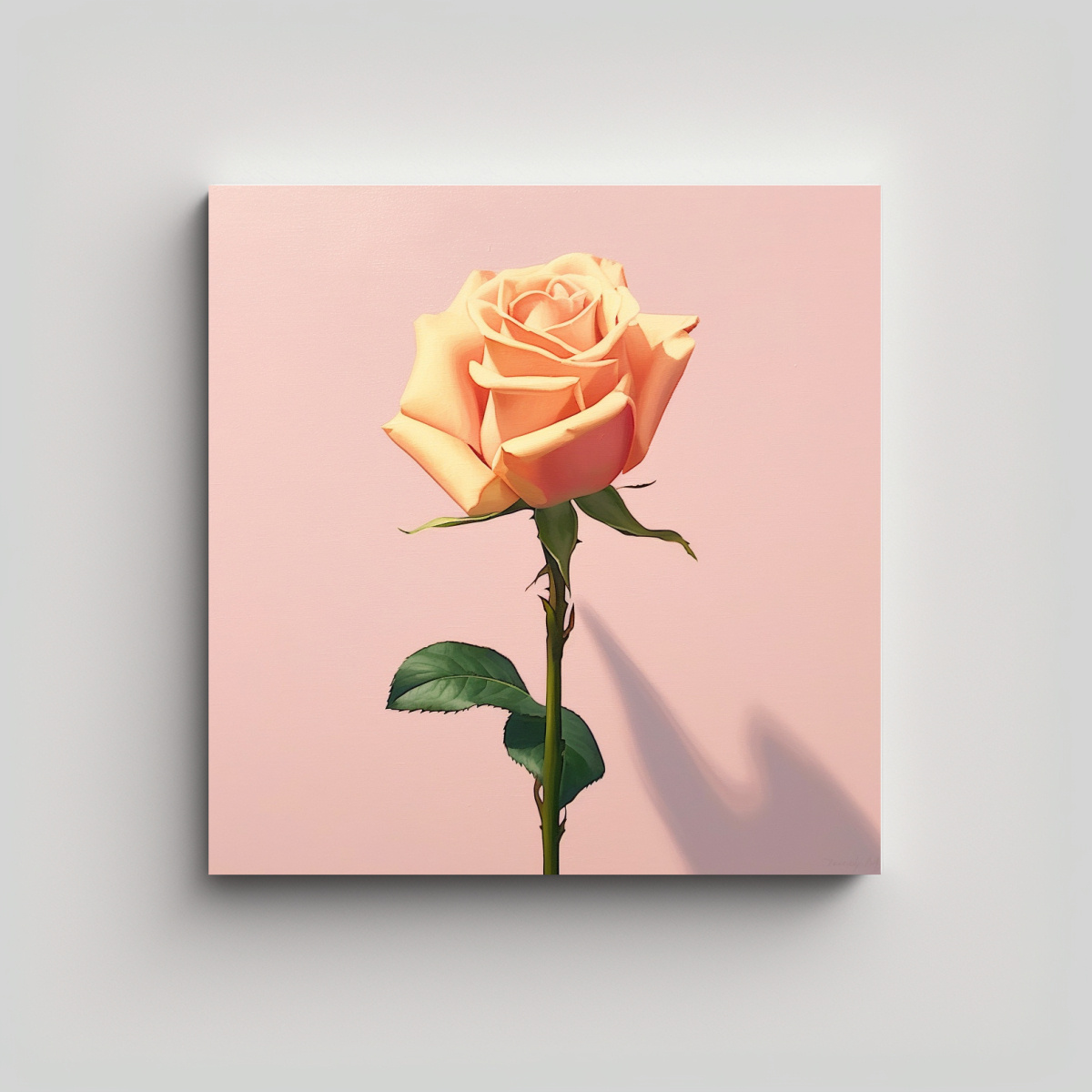 CUADRO DE ROSA ROSA: DISEÑO ORIGINAL Y SIMPLE - 50X50 CM - 1