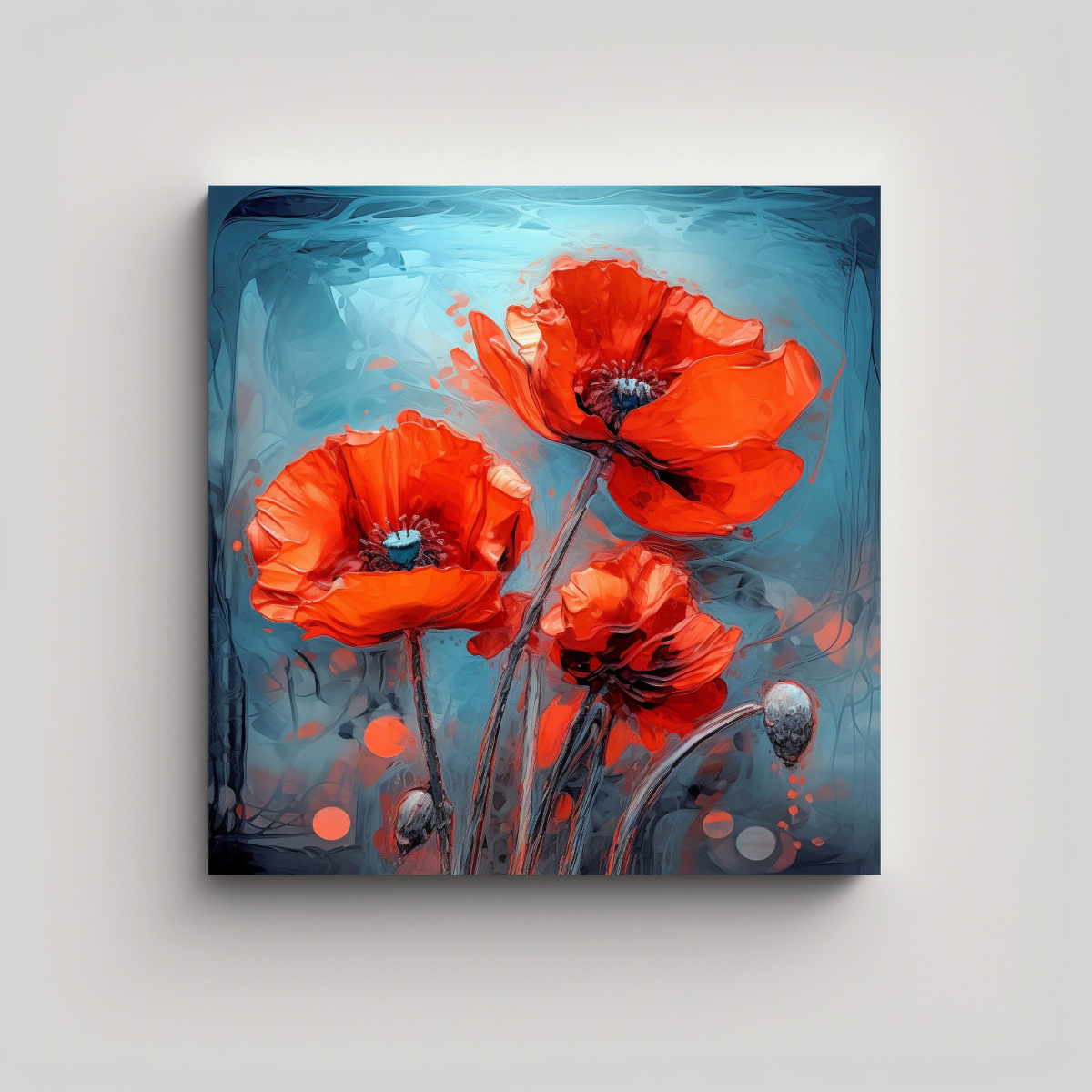 INSPIRACIÓN EN LIENZO: FOTOREALISMO DE AMAPOLAS 40X40 CM - 1