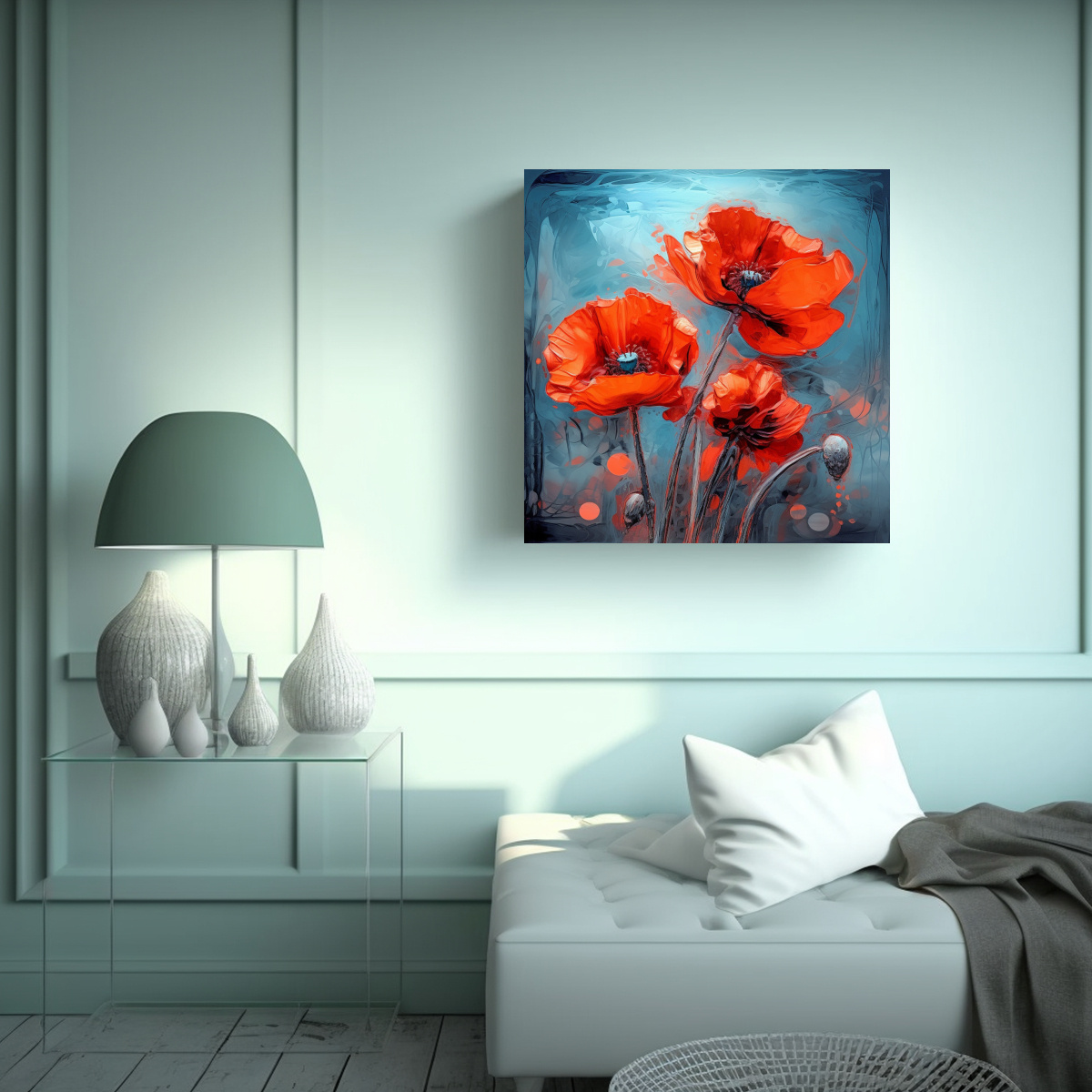 INSPIRACIÓN EN LIENZO: FOTOREALISMO DE AMAPOLAS 40X40 CM - 2