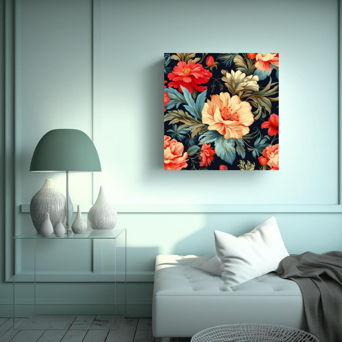 PATRONES FLORALES ROCKY EN TELA SUBLIMADA: 90X90 CM - 2