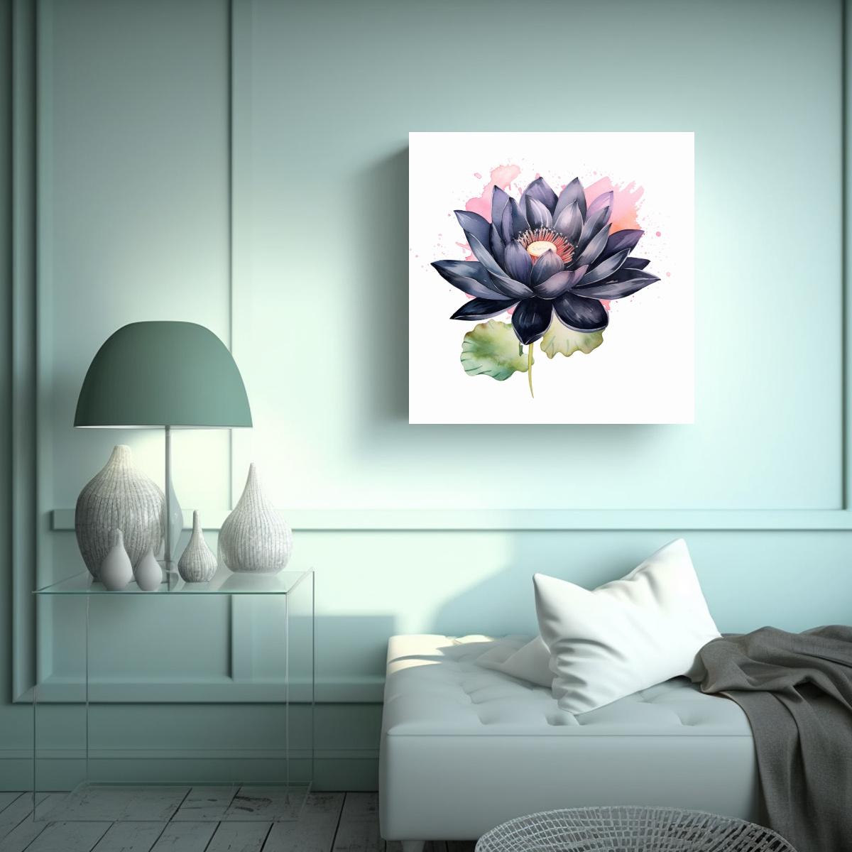 CUADRO DECORATIVO TELA SUBLIMADA - BLACK LOTUS 30X30 CM - 2