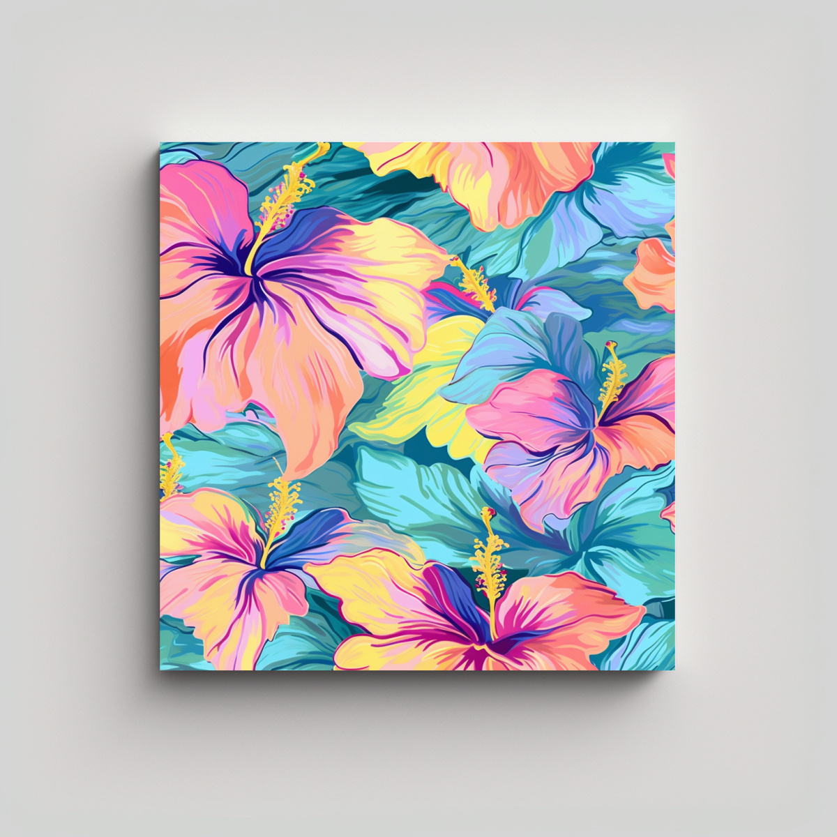 INSPIRACIÓN POP ART: HIBISCUS EN ESTILO DIGITAL 20X20 CM - 1