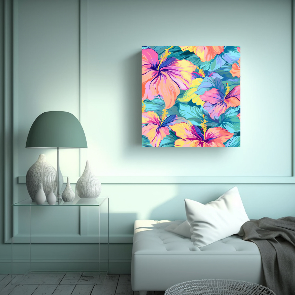INSPIRACIÓN POP ART: HIBISCUS EN ESTILO DIGITAL 20X20 CM - 2