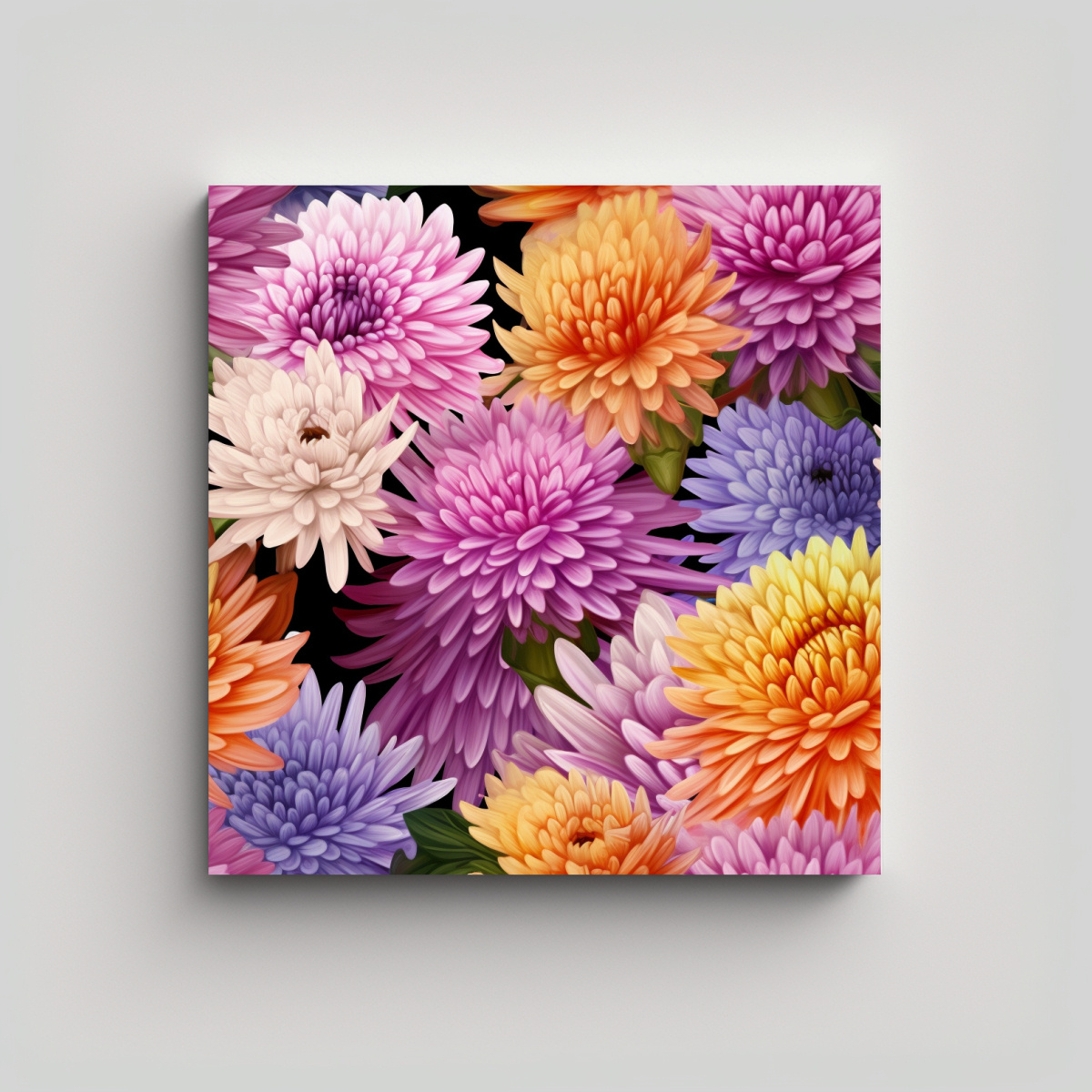CUADRO DE INTERIORES CÁLIDOS CON HERMOSAS FLORES 50X50 CM - 1
