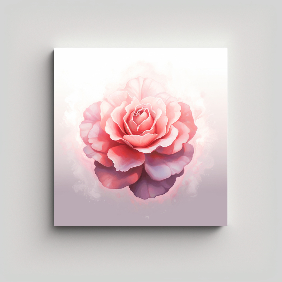 CUADRO VANGUARDIA CLÁSICO CON FLOR ROSA ESTILO 100X100 CM - 1