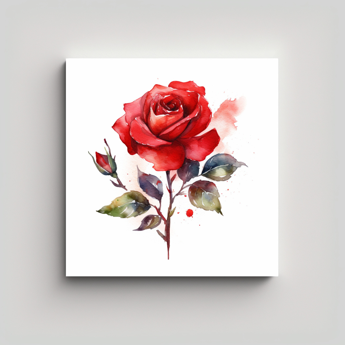 BASTIDOR CON PATRÓN INTENSO DE ROSA ROJA EN 90X90 CM - 1