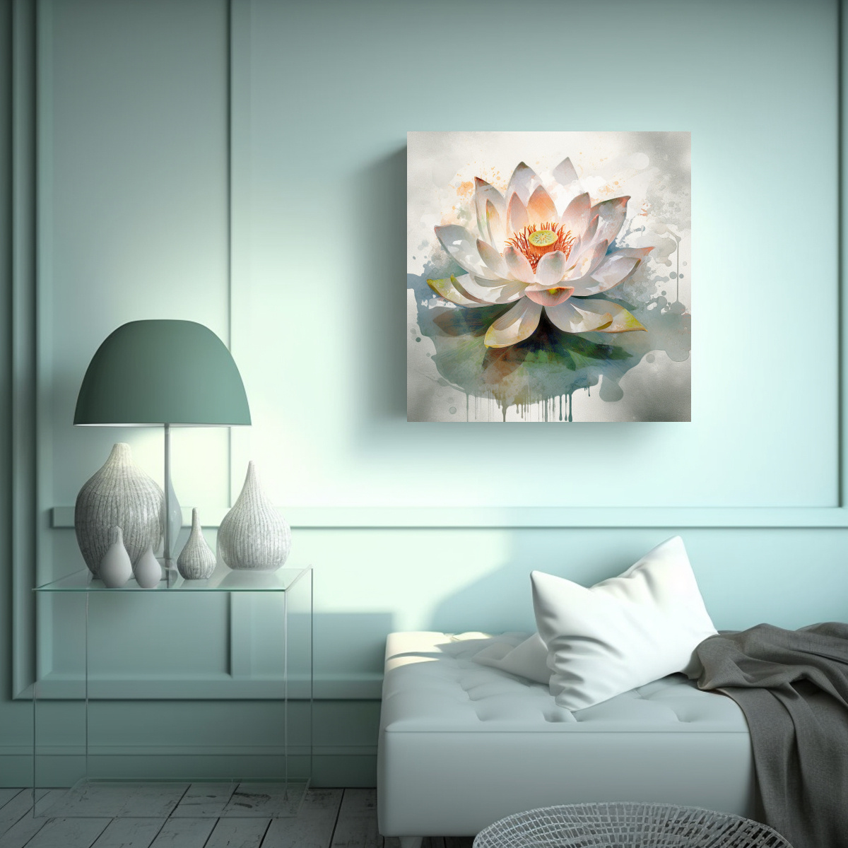 ARTE EXPRESIVO DE PARED: ABSTRACCIÓN DE FLOR DE 50X50 CM - 2