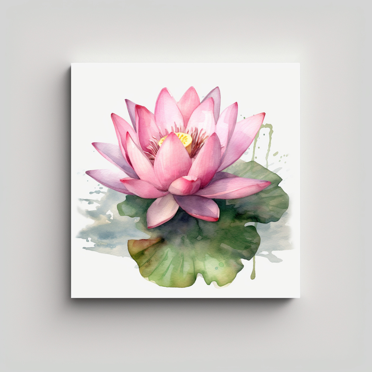 CUADRO ORIGINAL TELA EN BASTIDOR: LOTO ROSA 80X80 CM - 1