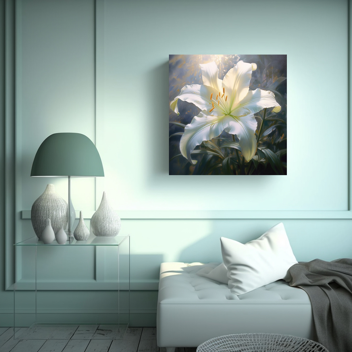 INSPIRACIÓN MURAL: CUADRO DECORATIVO DE LIRIO 60X60 CM - 2