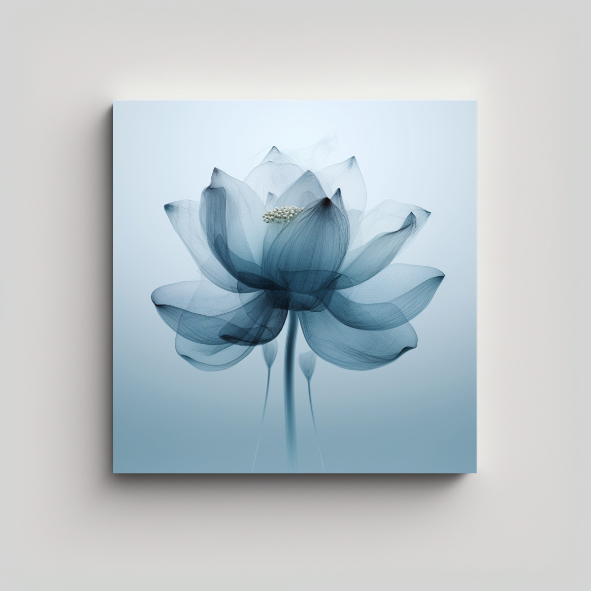 CUADRO DECORATIVO LOTUS X-RAY CON ACUARELA Y 70X70 CM - 1