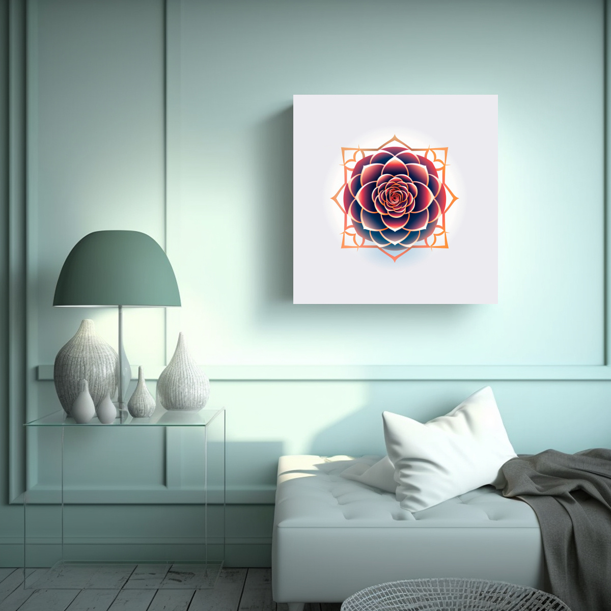 CUADRO VINTAGE ELEGANTE DE ROSA MUSICAL Y 90X90 CM - 2