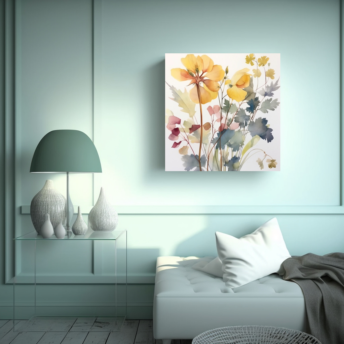 CUADRO DECORATIVO CANVA IMPACTANTE EN ACUARELA 80X80 CM - 2