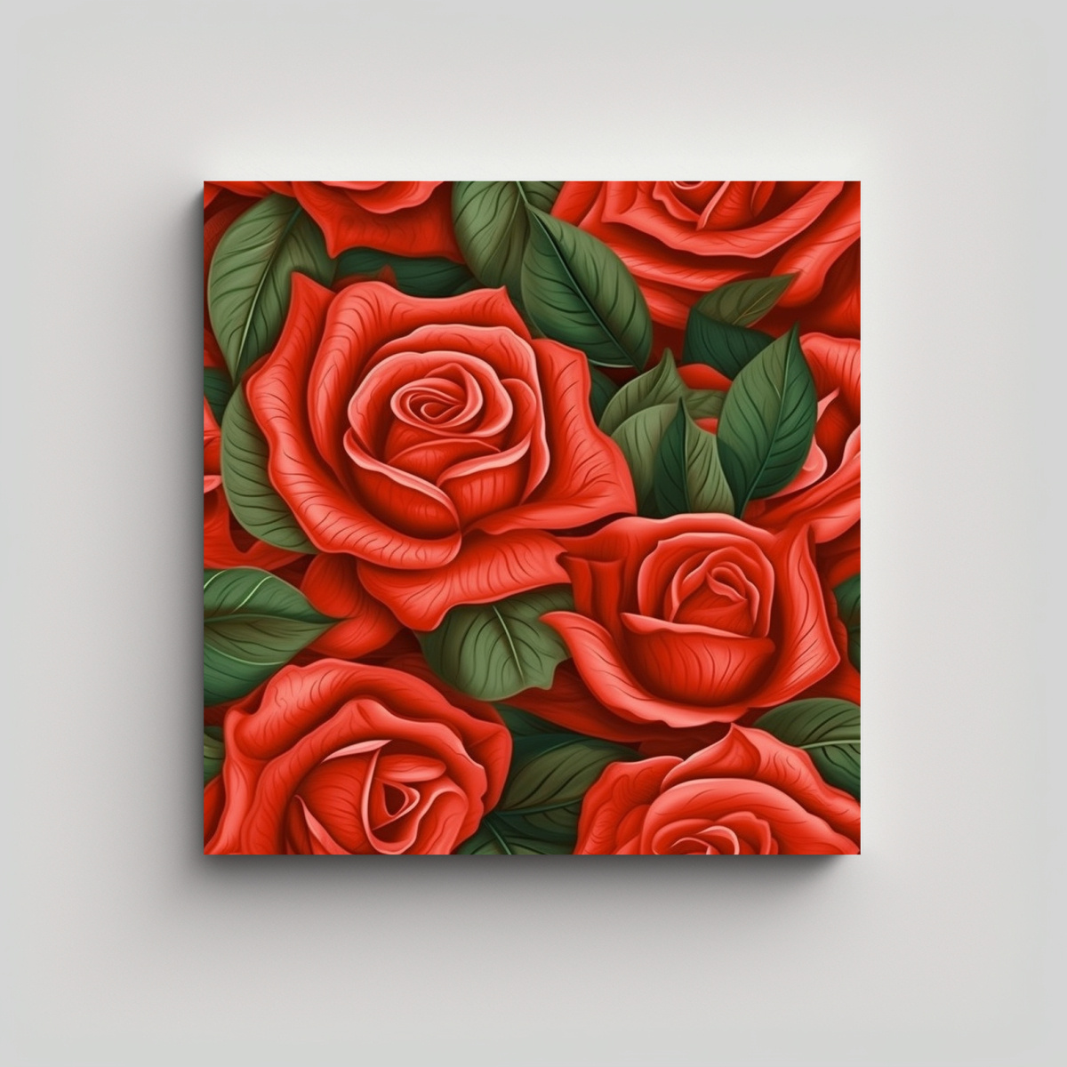 CUADRO DECORATIVO DE ROSA ROJA EN ESTILO POP ART 100X100 CM - 1