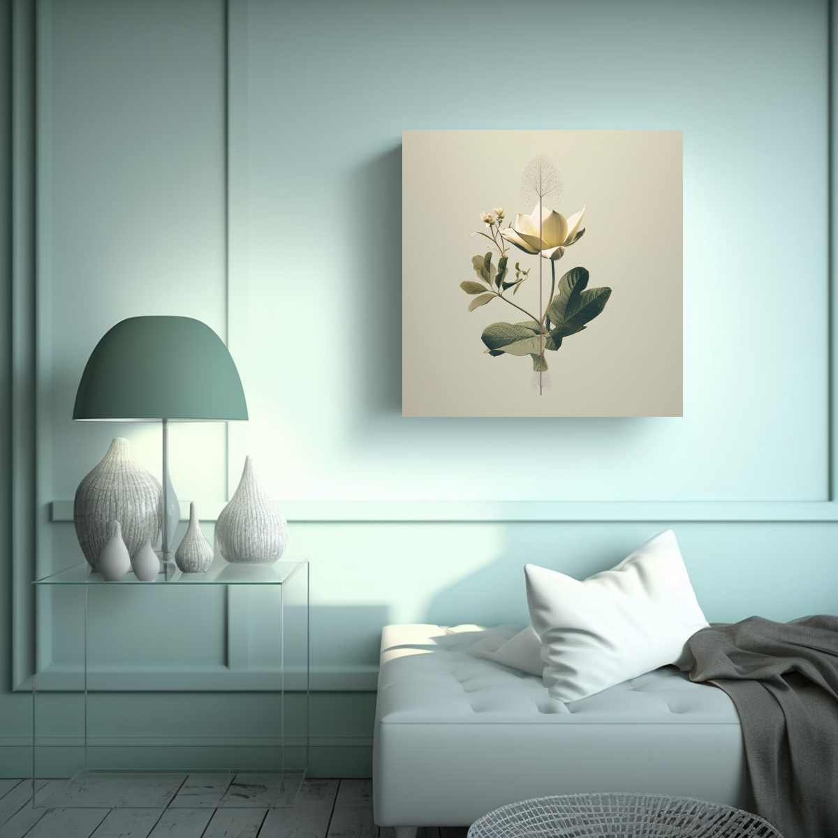ARTE MINIMALISTA BOTÁNICO: CUADRO DE PARED 100X100 CM - 2