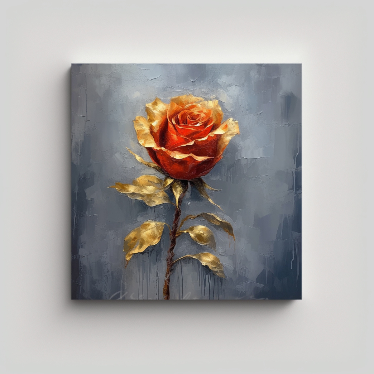 CUADRO DECORATIVO LIENZO DE ALTA CALIDAD: ROSA 30X30 CM - 1