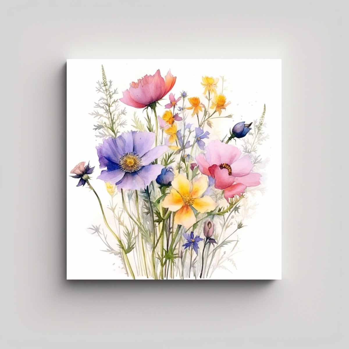 CUADROS DECORATIVOS DE FLORES SILVESTRES EN 20X20 CM - 1