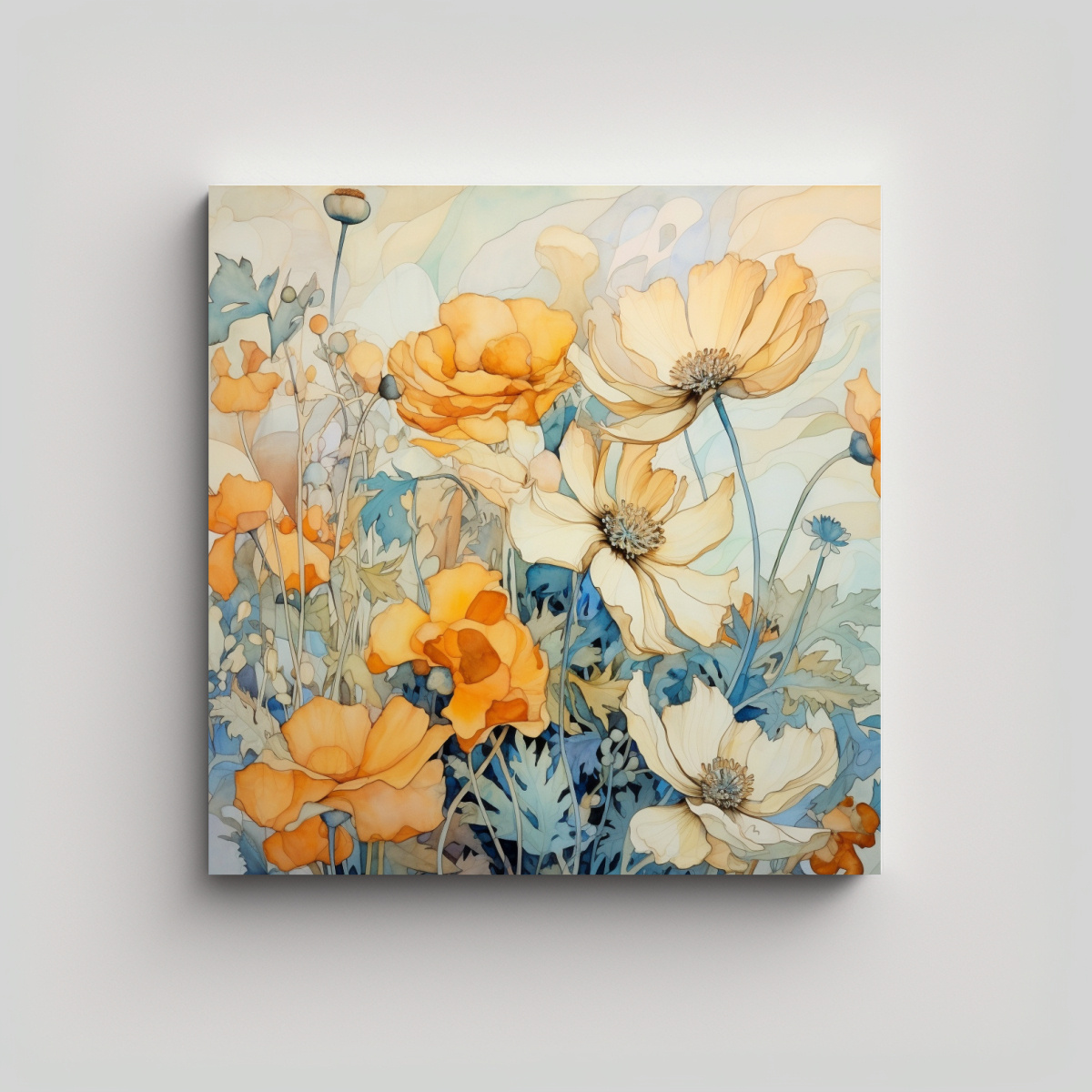 CUADRO DECORATIVO ALTA RESOLUCIÓN: FLORES EN 50X50 CM - 1