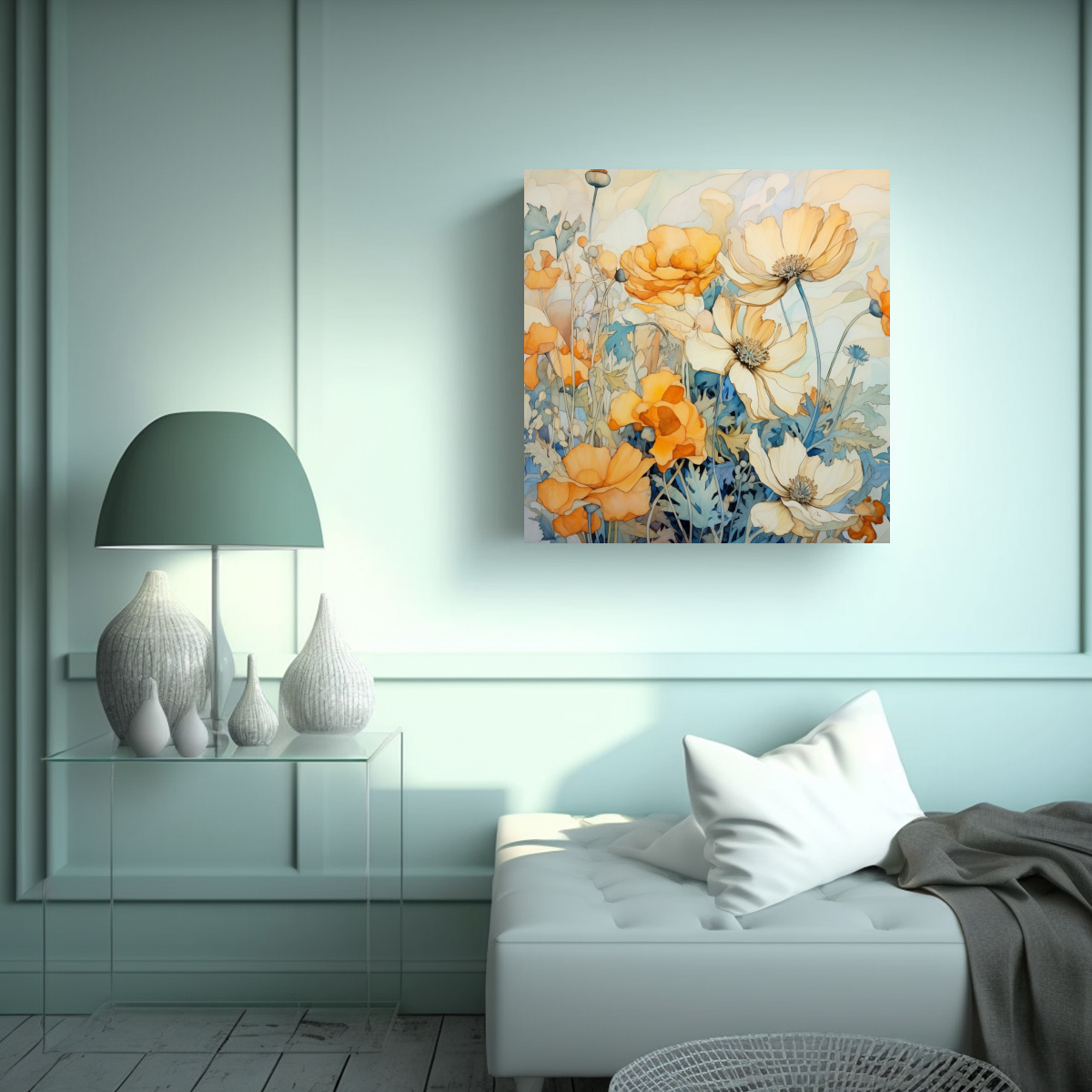 CUADRO DECORATIVO ALTA RESOLUCIÓN: FLORES EN 50X50 CM - 2