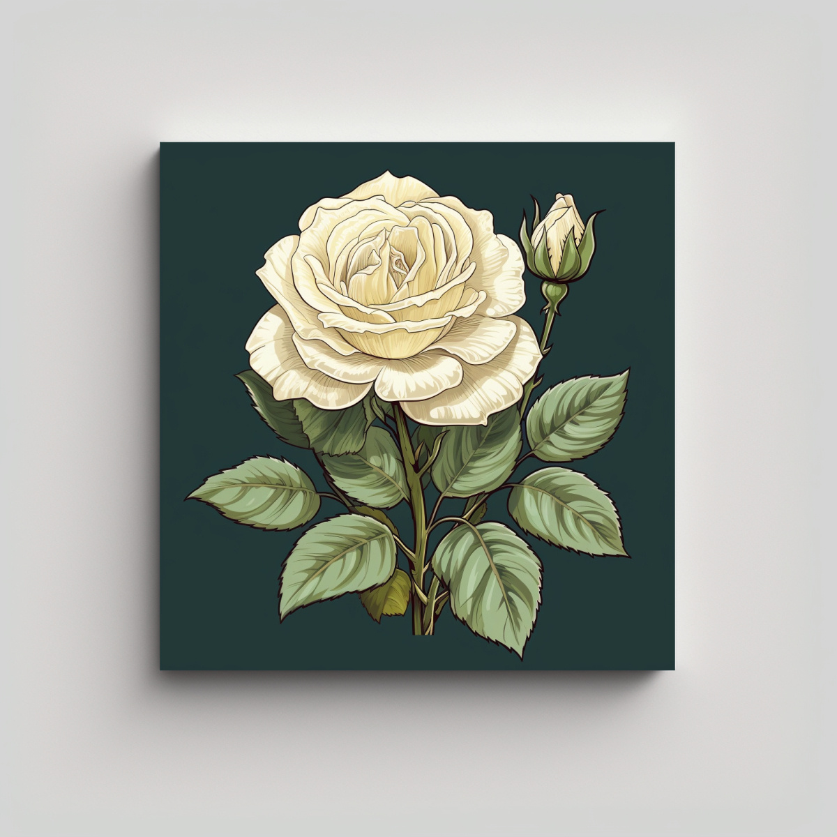 CUADRO DECORATIVO ROSA SANA EN REFLEJO DE TONOS 80X80 CM - 1