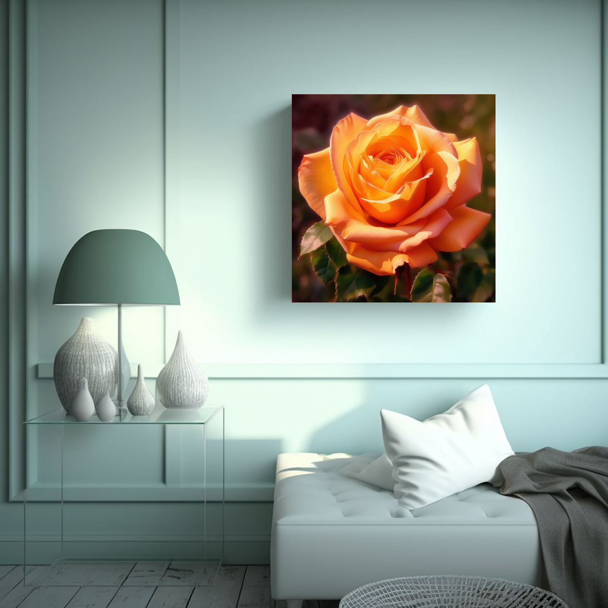 CUADRO DECORATIVO ABSTRACTO CANVA: ROSE BLOOM EN 30X30 CM - 2