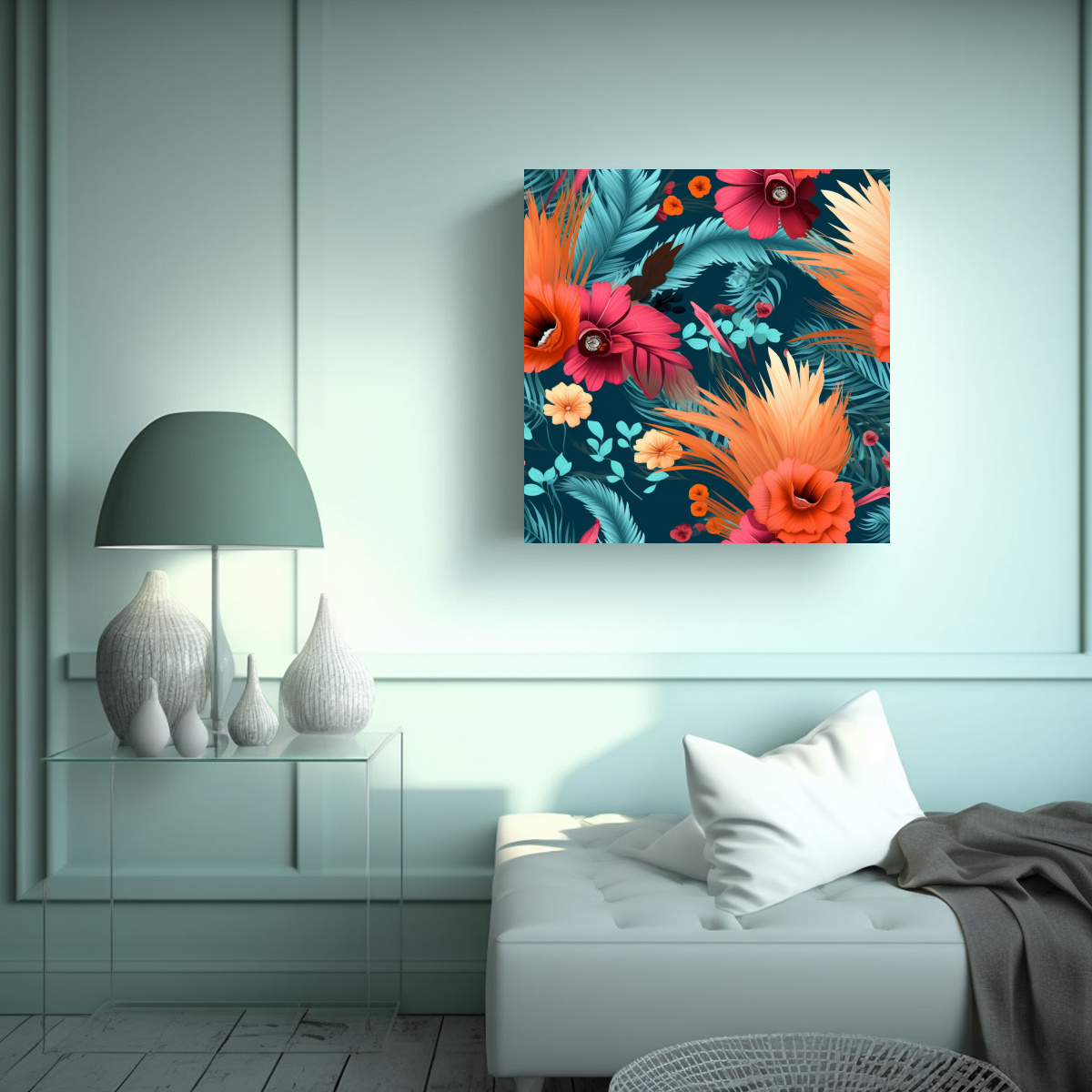 CUADRO ÚNICO SUBLIMADO CON DISEÑO BOHO DE 50X50 CM - 2